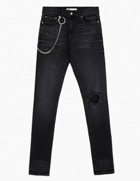 ZARA CZARNE JEANSY SPODNIE JEANSOWE RURKI 44