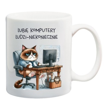 Kubek lubię komputery ludzi niekoniecznie kot informatyk programista