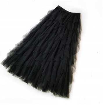 ДЛИННАЯ ЮБКА Из ТЮЛЯ, Оборки, резинка, ЦВЕТА