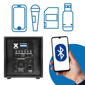 Аудиосистема для вечеринки USB SD BT 1000 Вт