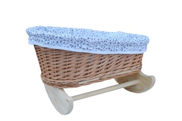 KOŁYSKA WIKLINOWA D/LALEK NATURALNY + DODATKI