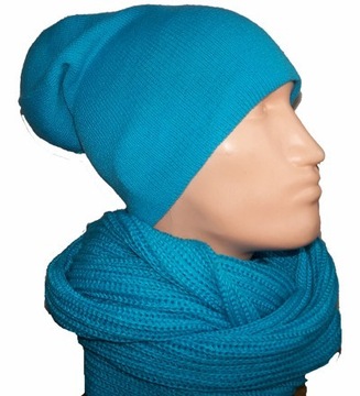 KOMPLET MĘSKI CZAPKA SMERFETKA KRASNAL +SZAL KOMIN