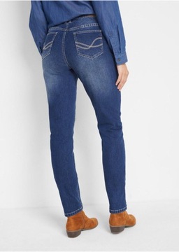 1I4F26 BONPRIX SPODNIE JEANSOWE STRAIGHT NIEBIESKIE 56