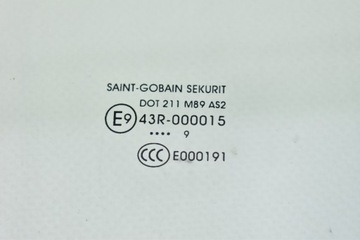 SKLO (OKNO) BOČNÍ PRAVÁ ZADNÍ CITROEN C-ELYSEE 2 II FACELIFT