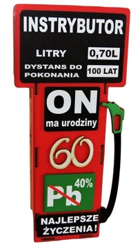 Śmieszny Prezent 60 Urodziny ZATANKUJ Na FULL 0,7l