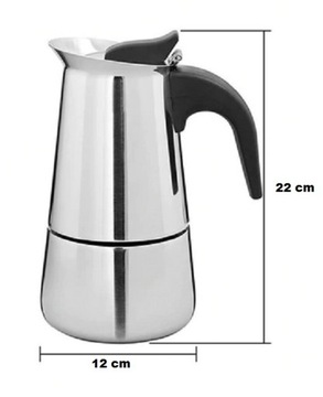 СТАЛЬНАЯ ИНДУКЦИОННАЯ КОФЕВАРКА 9 КОФЕ Кофеварка для эспрессо 450 мл, серебро