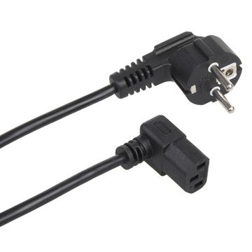 Kabel Zasilający Kątowy 3pin 1,5m Komputer Monitor