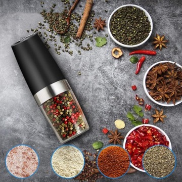 НАБОР ИЗ 2 МЕЛЬНИЦ ДЛЯ СОЛИ И ПЕРЦА АВТОМАТИЧЕСКОЕ ПОМОЛЕНИЕ СО СВЕТОДИОДНОЙ ПОДСВЕТКОЙ