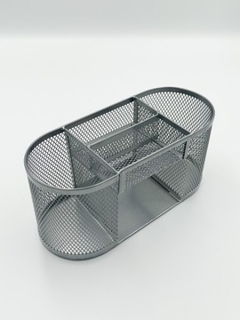 Organizer na biurko bez szufladki PG344 przybornik z siatki Srebrny Pen&GO