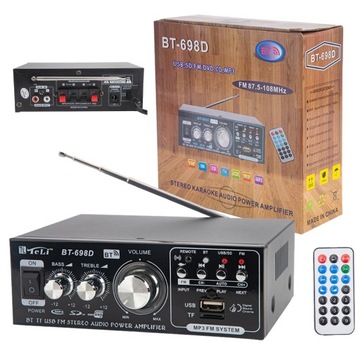 WZMACNIACZ STEREO HIFI BLUETOOTH 180W+180W ODTWARZACZ AUDIO