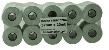 ROLKI TERMICZNE 57x20 DO TERMINALA PŁATNICZEGO