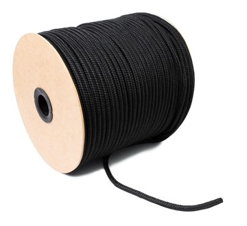 LINA POLIPROPYLENOWA Linka Pleciona Czarna Mocna 12mm 50M