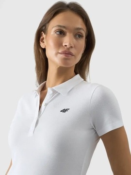 KOSZULKA DAMSKA 4F POLO T-SHIRT POLÓWKA BAWEŁNIANA ODDYCHAJĄCA SS24F132