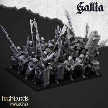 Gallia Men at Arms - Highlands Miniatures 7 modeli+CMD (3 modele)