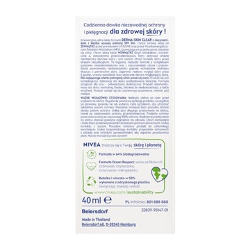 Nivea Sun Derma Skin Clear SPF 50+ 40 ml Fluid podkład do twarzy na słońce