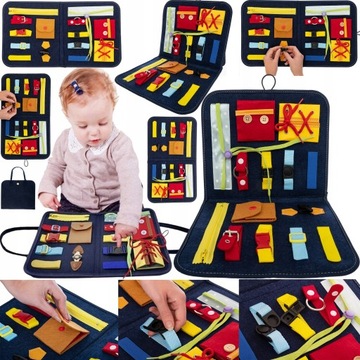 TABLICA MANIPULACYJNA SENSORYCZNA MONTESSORI XXL ROZWÓJ MALUSZKA PREZENT