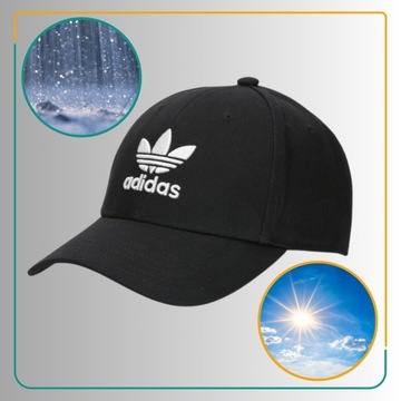 Czapka Z Daszkiem Bejsbolówka Męska Adidas Trefoil Czarna 100% Bawełna OSFL