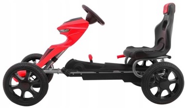 Большой крепкий Gokart Grand с надувными колесами для детей, регулируемое сиденье 50 кг.