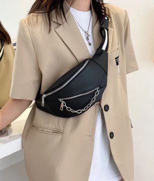 ЧЕРНАЯ НАСТЕННАЯ СУМКА ЖЕНСКАЯ, ВМЕСТИТЕЛЬНАЯ, РЕГУЛИРУЕМАЯ, НА ЦЕПИ, ВОДОНЕПРОНИЦАЕМАЯ