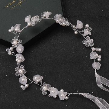 Pearl Rhinestone Flower Headband Hairband Tiara Hair Accessories For Women