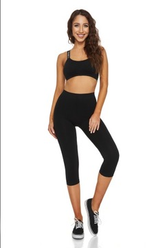 3x Leginsy sportowe damskie fitness legginsy czarne bezszwowe sportowe