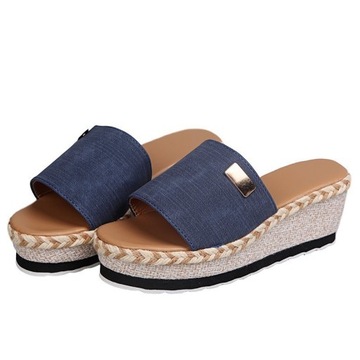 KLAPKI NA KOTURNIE ESPADRYLE