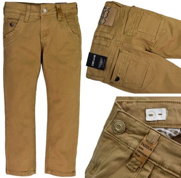 CEST Nowe Jeans SPODNIE Wizytowe Camel - 146/152
