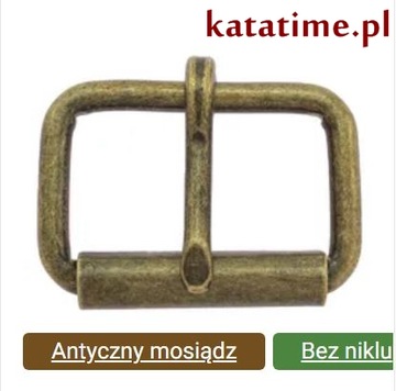 KLAMRA klamerka sprzączka zapięcie WSZYWANA 20 mm brąz postarzany