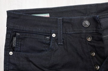 JACK&JONES CLARK JEANS spodnie męskie czarne PREMIUM 32/32 pas 84