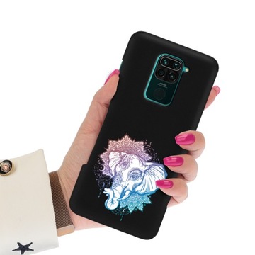 Etui Matowe Czarne do XIAOMI REDMI NOTE 9 Wzory