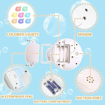 ИГРУШКА-ФОНТАН ДЛЯ ВАННЫ, ВЕСЕННИЙ КИТ, ПЛАВАЮЩИЙ, СВЕТОДИОДНОЕ ОСВЕЩЕНИЕ