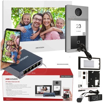 WIDEODOMOFON IP PoE Hikvision Furtka Brama Czytnik