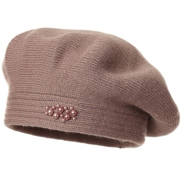 Beret damski LAVINIA Taupe Polski producent