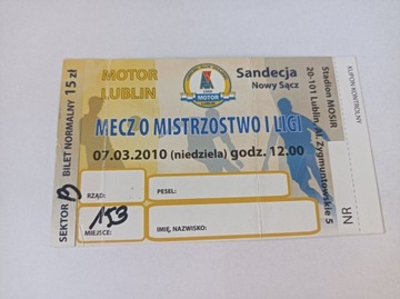 MOTOR LUBLIN - SANDECJA NOWY SĄCZ 07-03-2010