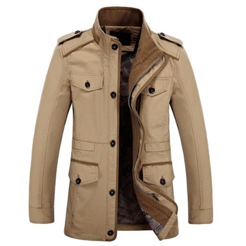 STYLOWA MĘSKA KURTKA PŁASZCZ PARKA BIZNESOWA L-6XL