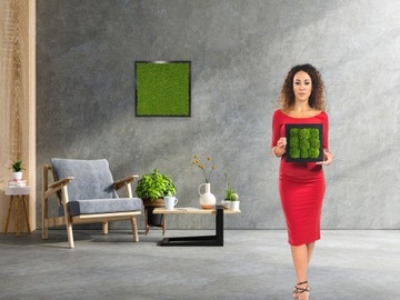 КАРТИНА МОХ в деревянной рамке 50х50 см мох УКРАШЕНИЕ мхом