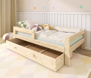 ŁÓŻKO DZIECIĘCE Z SZUFLADĄ 140x70 DLA DZIECI DZIECKA + STELAŻ + SZUFLADA