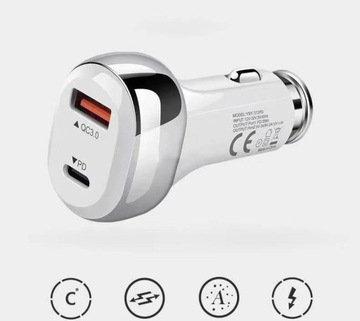 Автомобильное зарядное устройство FAST USB / Type C QC мощностью 38 Вт!