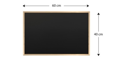 Доска меловая черная 90х60 см, деревянная рама ЭКО.