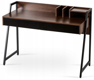 Biurko Loft Industrialne Organizer Z Szufladami Prostokątne Brązowe CASS