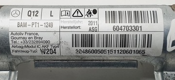 ПОДУШКА БЕЗОПАСНОСТИ ШТОРКА ЛЕВАЯ MERCEDES W204 SEDAN 2048600505