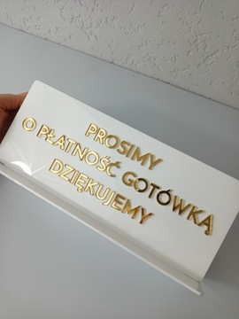 Вывеска акрил, подставка, ОПЛАТА НАЛИЧНЫМИ ИЛИ БЛИК, глянцевая.