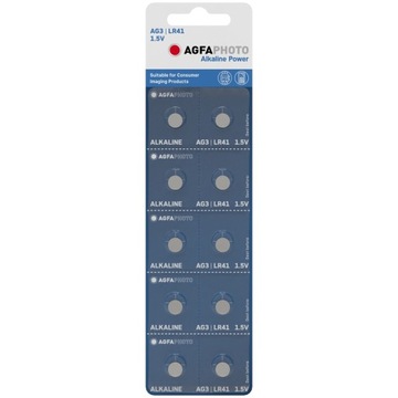 10x BATERIA GUZIKOWA AGFAPHOTO AG3 LR41 1.5V ALK