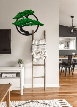 Бонсай со мхом Дерево из мха 56 см НА ПРОЧНОЙ ПЛИТЕ