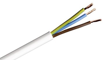 Przewód okrągły linka H05VV-F 3G2,50 OWY 3x2,5mm przedłużacz biały- 1m
