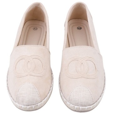 R.42 БЕЖЕВЫЕ ЖЕНСКИЕ ТУФЛИ НА ПЛОСКОЙ ПЛОСКОЙ ПЛОСКОСТИ. ЭКО-КОЖА УДОБНАЯ