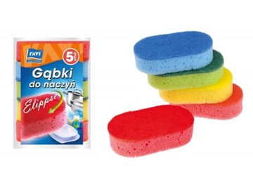ZMYWAKI GĄBKI DO MYCIA NACZYŃ OWALNE ELIPPSE 5 SZT