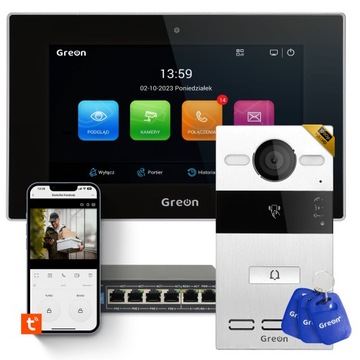 WIDEODOMOFON IP GREON GR-IS4+OS10-1b brama furtka Tuya HTTP zdjęcia pogoda