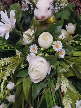 Украшение с ПАСХАЛЬНЫМ зайцем на могилу, кладбище, композицию на тарелку.