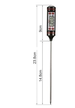 ЭЛЕКТРОННЫЙ КУХОННЫЙ ТЕРМОМЕТР ЖК-ДИСПЛЕЙ ЩУП ДЛЯ МЯСА ВИНО-ГРИЛЬ